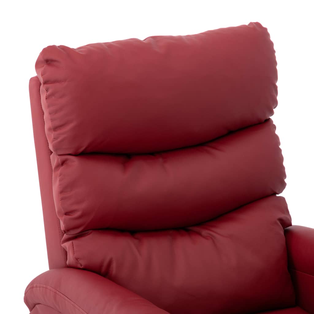 Massagesessel Weinrot Kunstleder