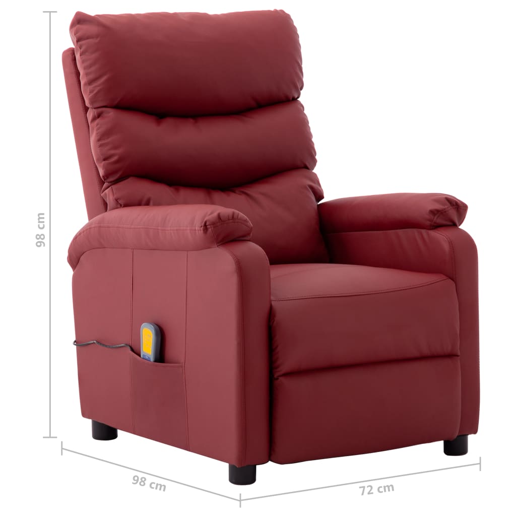 Massagesessel Weinrot Kunstleder