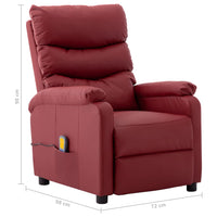 Thumbnail for Massagesessel Weinrot Kunstleder