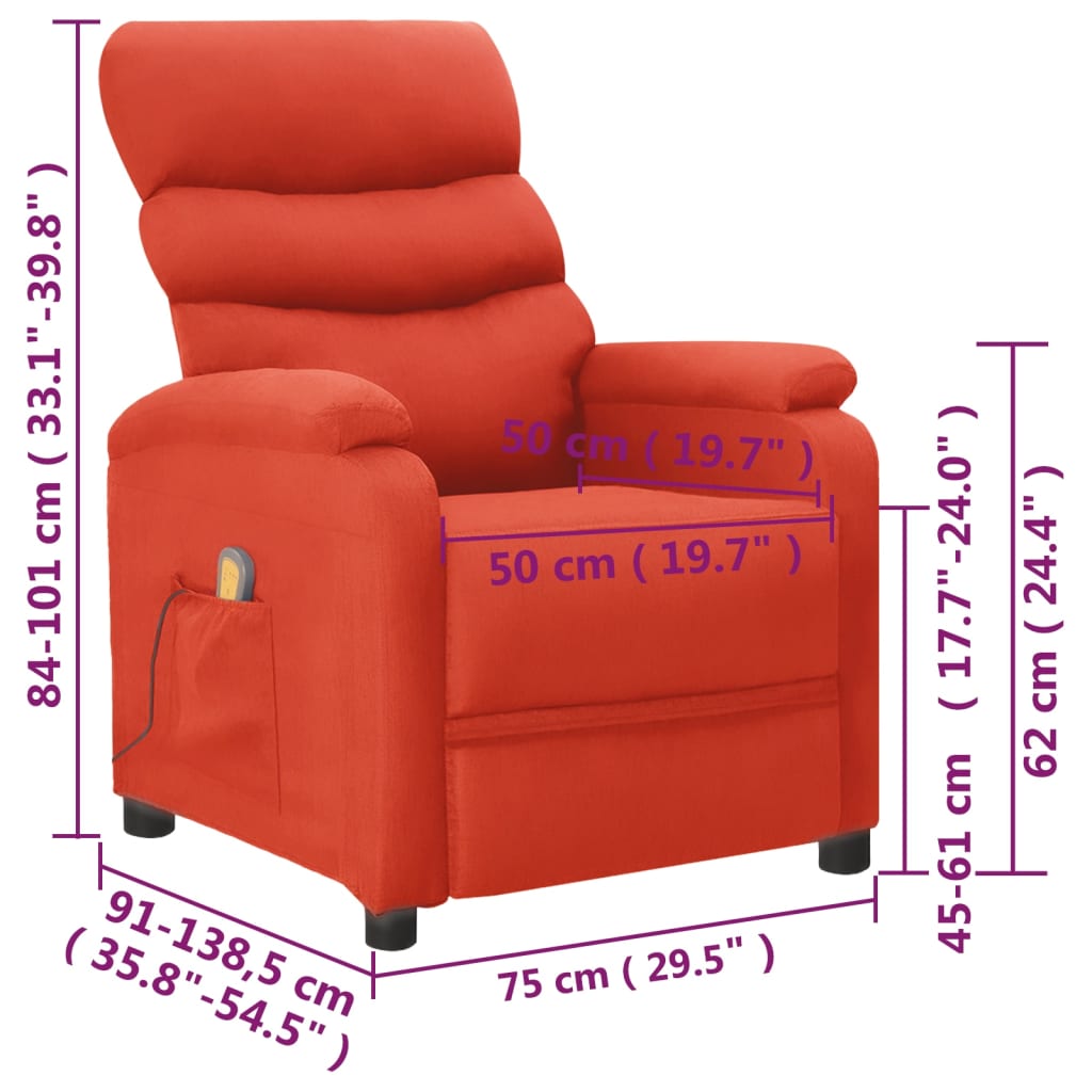 Massagesessel Rot Kunstleder