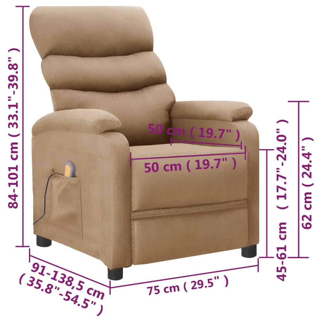 Massagesessel Cappuccino-Braun Kunstleder