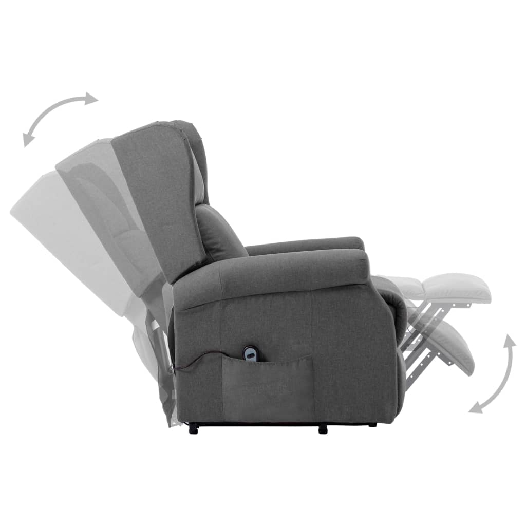vidaXL Aufstehsessel Hellgrau Stoff