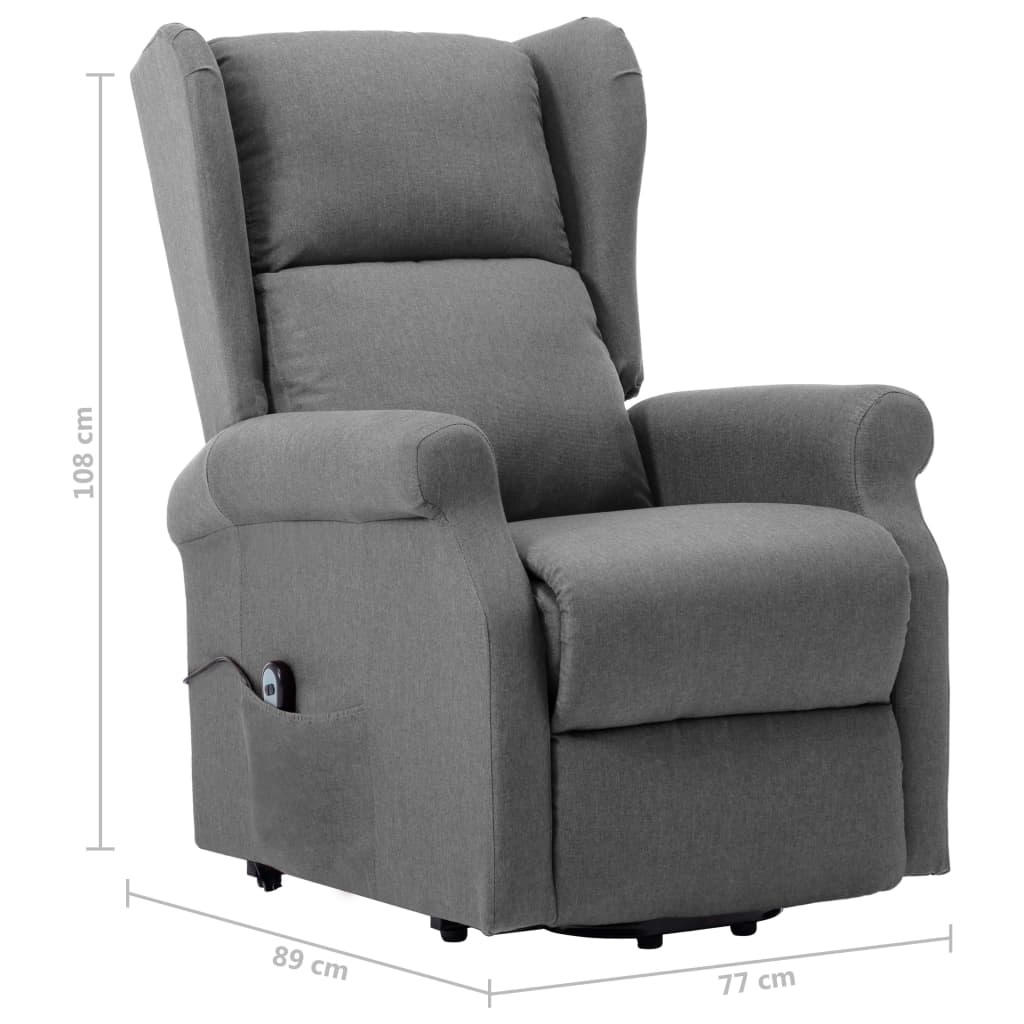 vidaXL Aufstehsessel Hellgrau Stoff