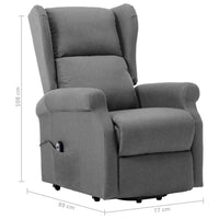 Thumbnail for vidaXL Aufstehsessel Hellgrau Stoff