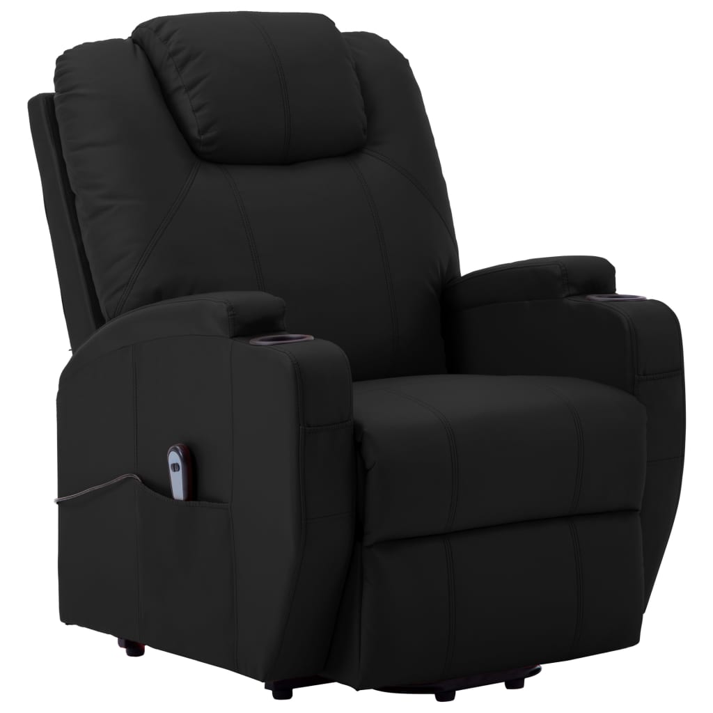 Aufstehsessel Schwarz Kunstleder