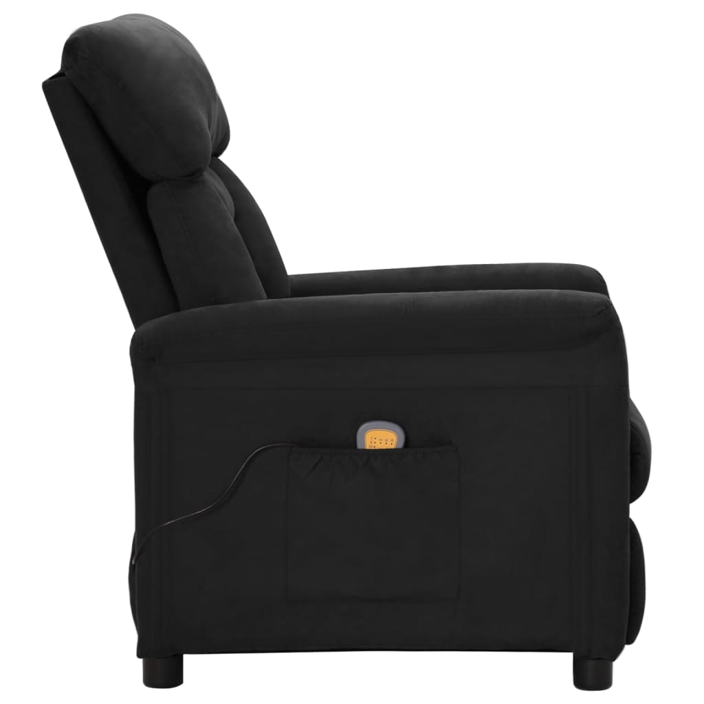 Massagesessel Schwarz Wildleder-Optik