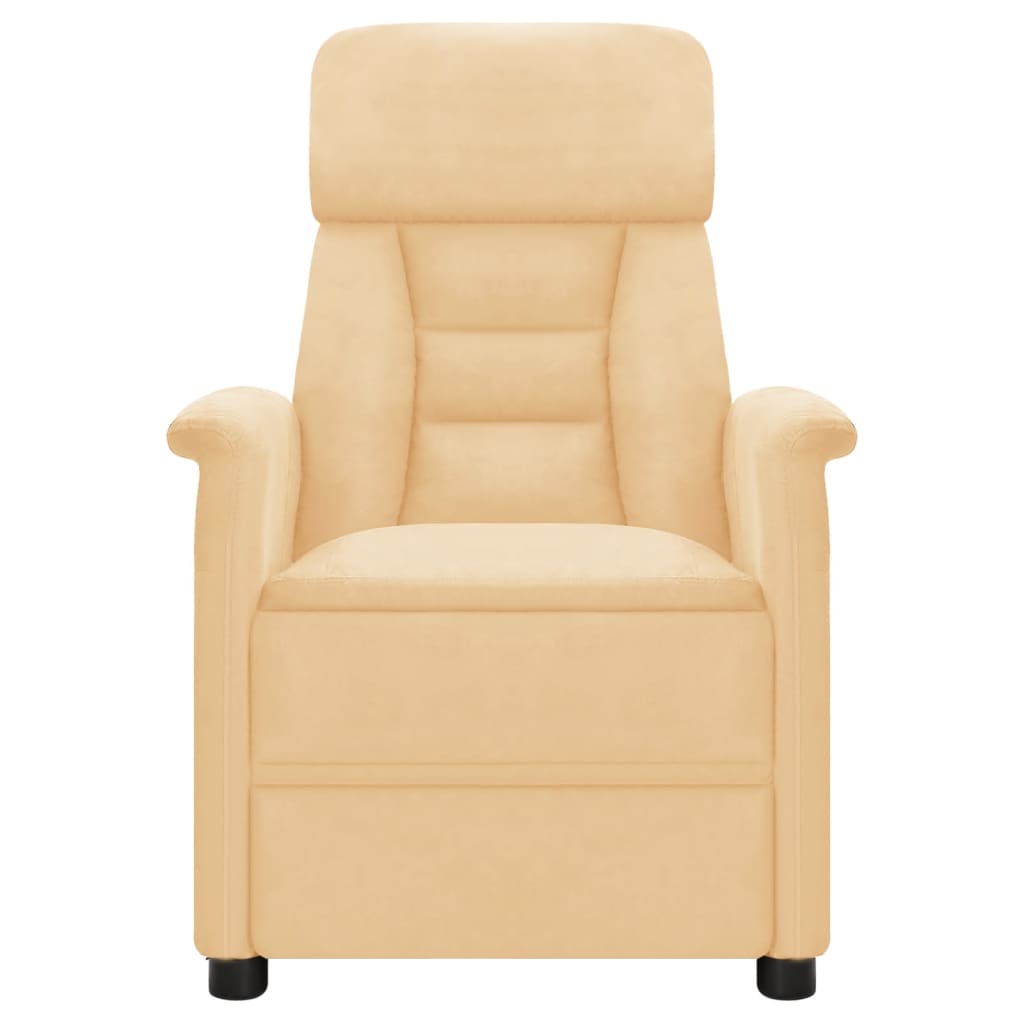 Massagesessel Creme Wildleder-Optik