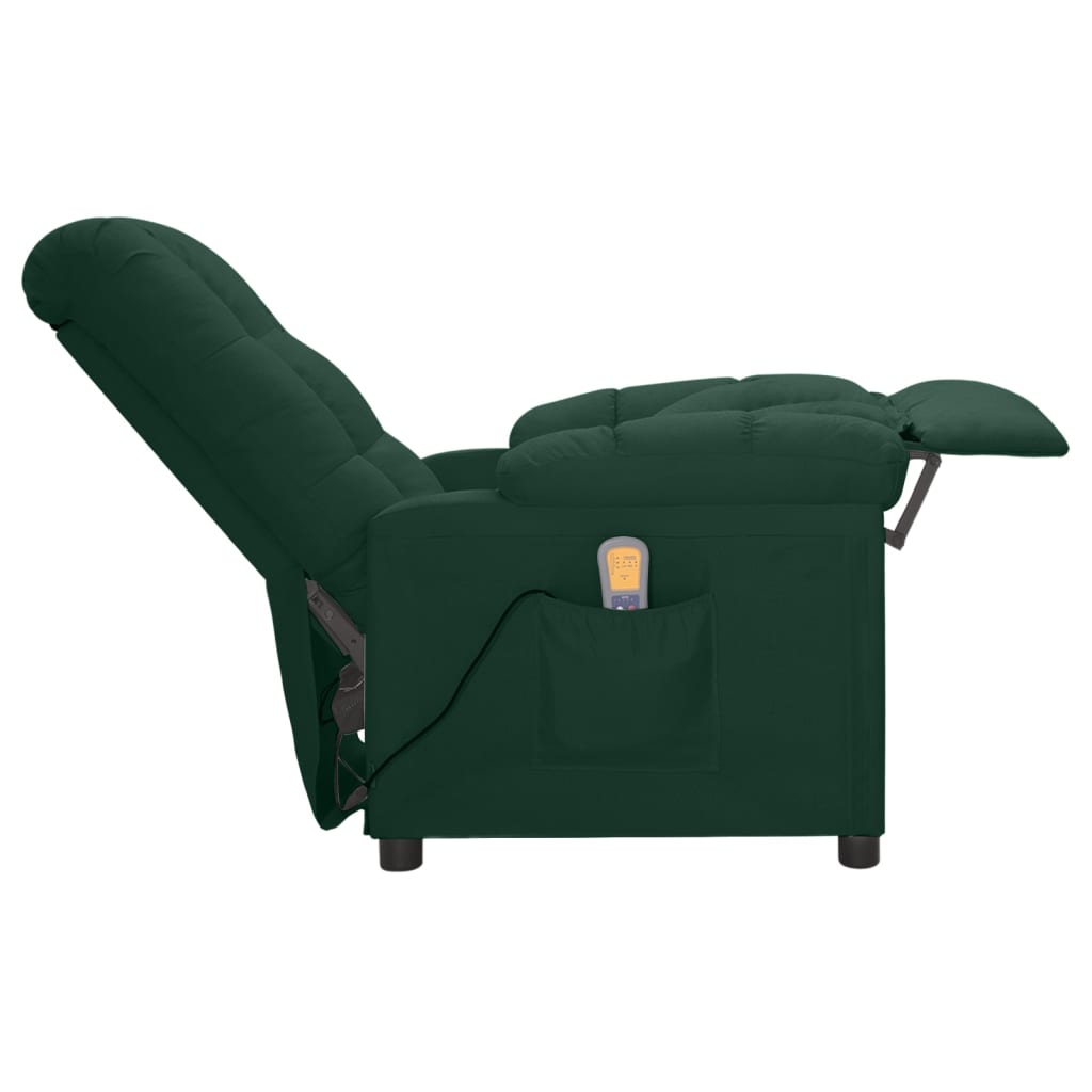 Massagesessel Dunkelgrün Stoff