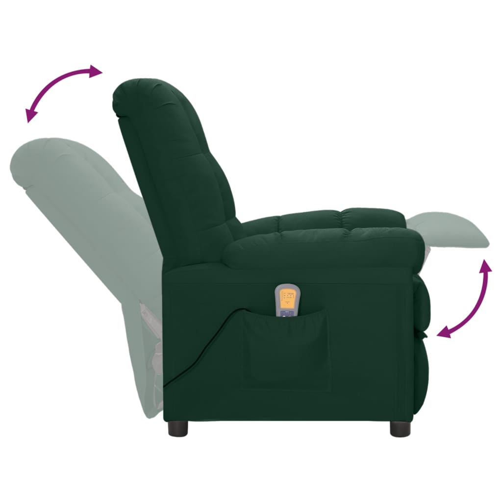 Massagesessel Dunkelgrün Stoff