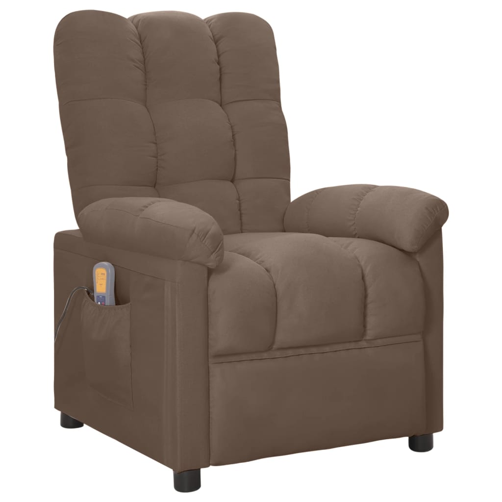 Massagesessel Taupe Stoff