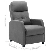 Thumbnail for Relaxsessel Hellgrau Stoff