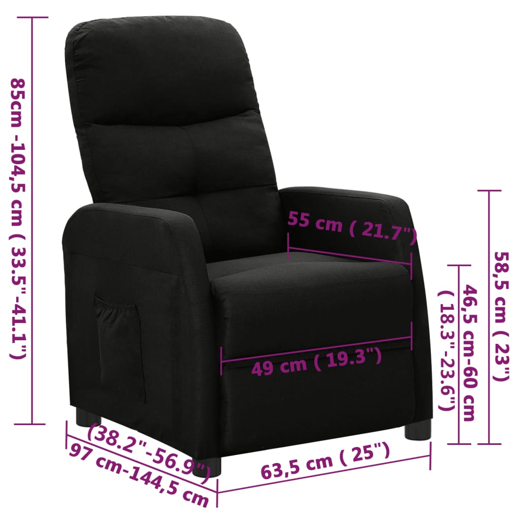 Relaxsessel Schwarz Stoff