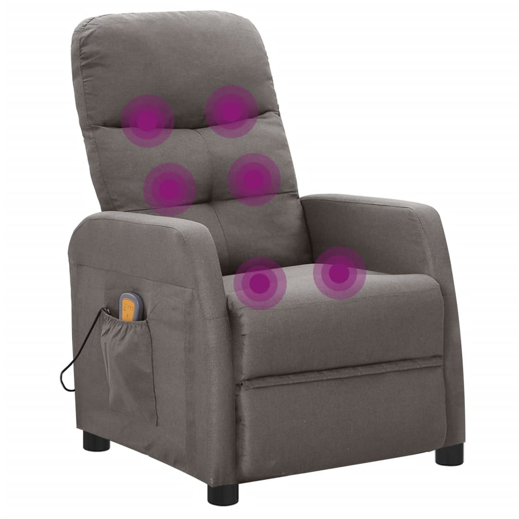 Massagesessel Hellgrau Stoff