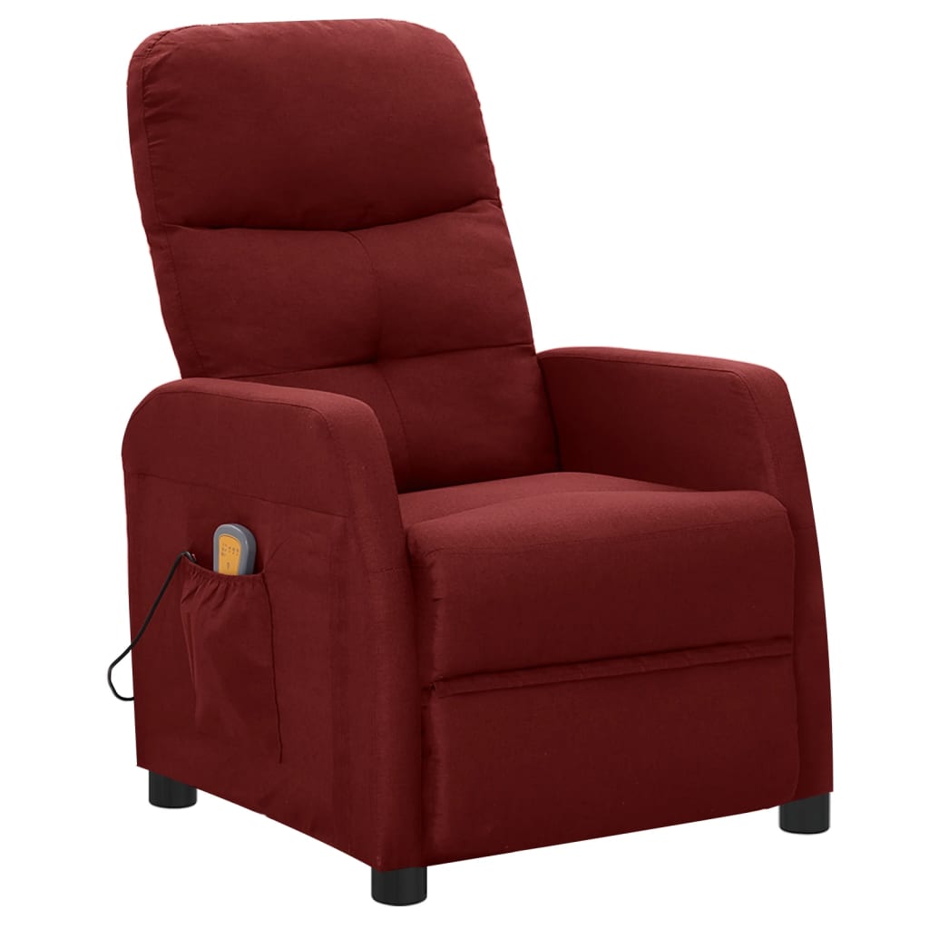 Massagesessel Weinrot Stoff
