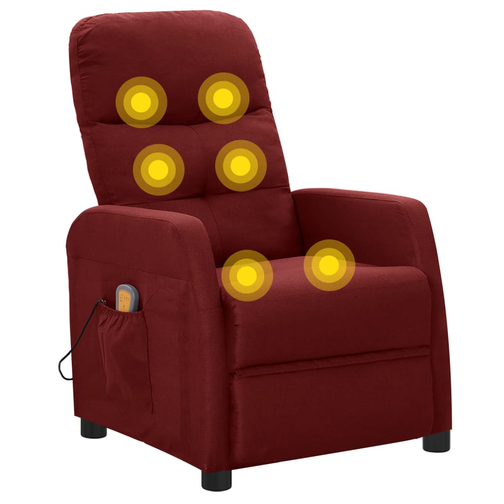 Massagesessel Weinrot Stoff