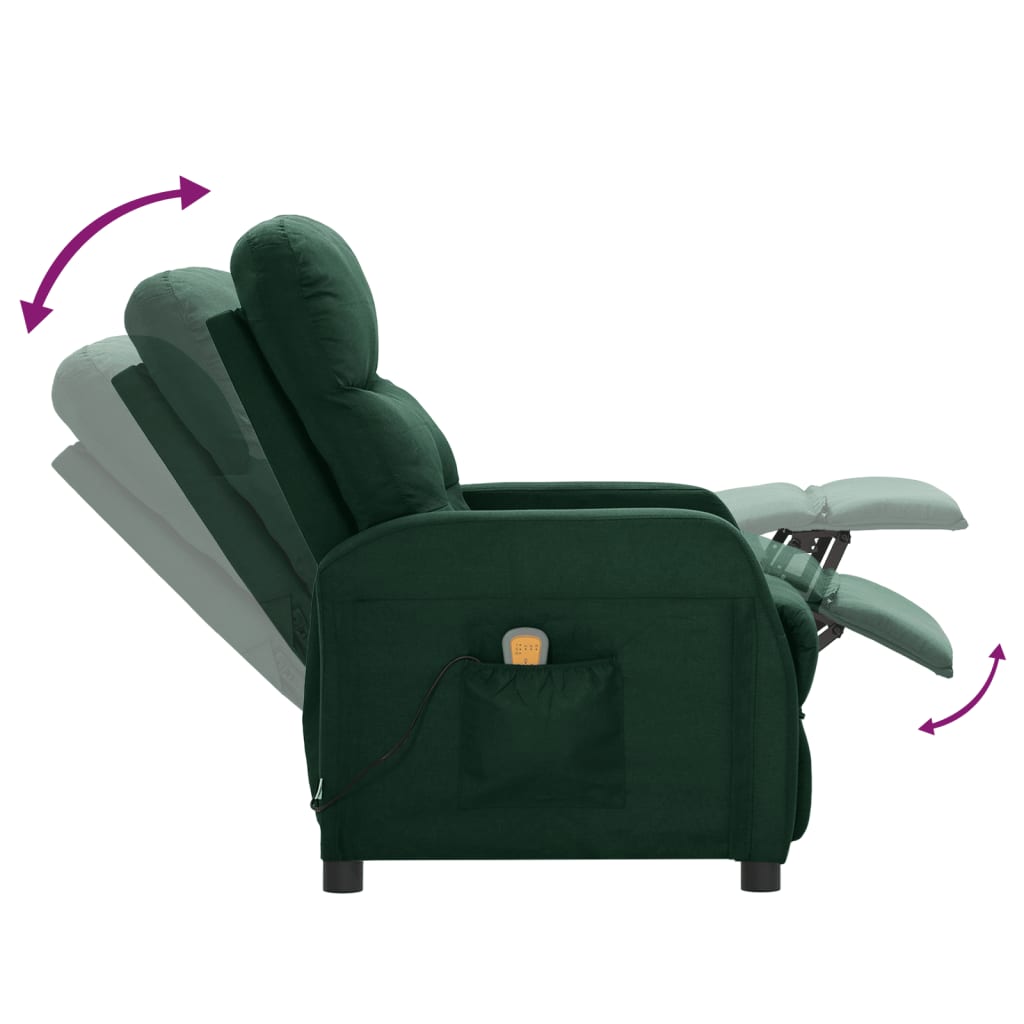 Massagesessel Dunkelgrün Stoff