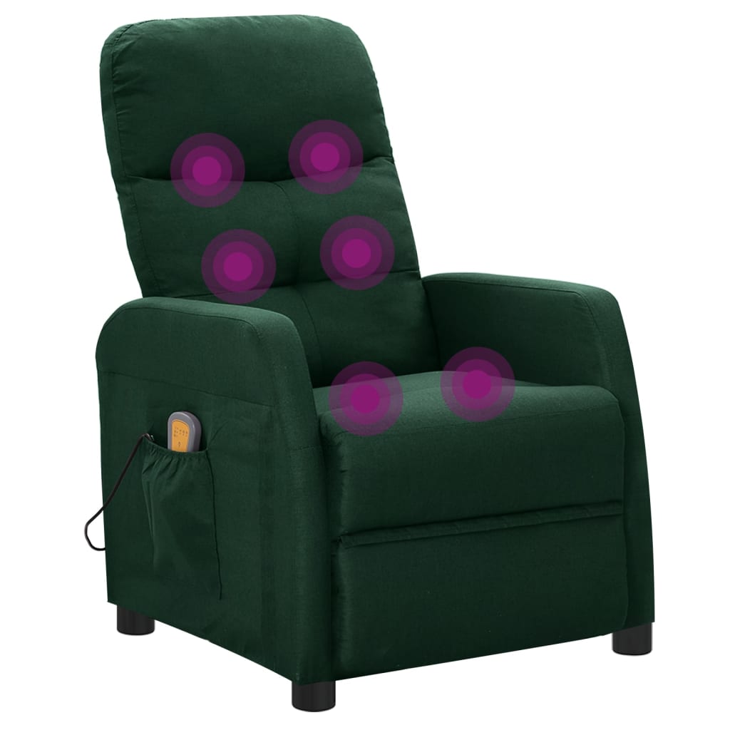 Massagesessel Dunkelgrün Stoff