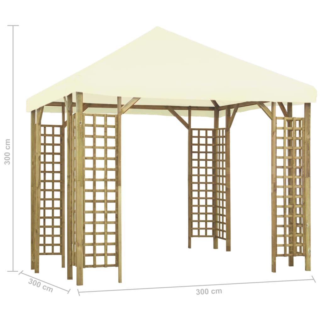 Pavillon 3 x 3 m Cremeweiß
