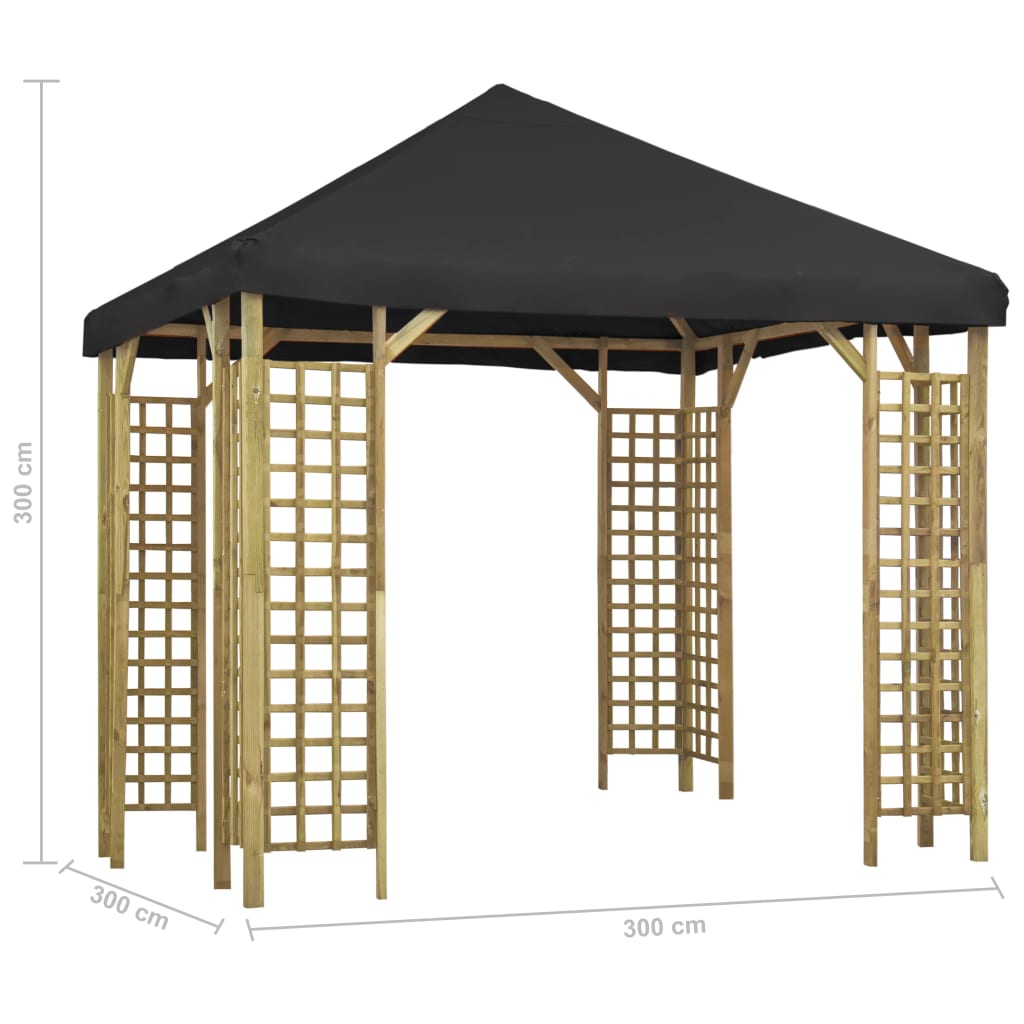 Pavillon 3 x 3 m Anthrazit