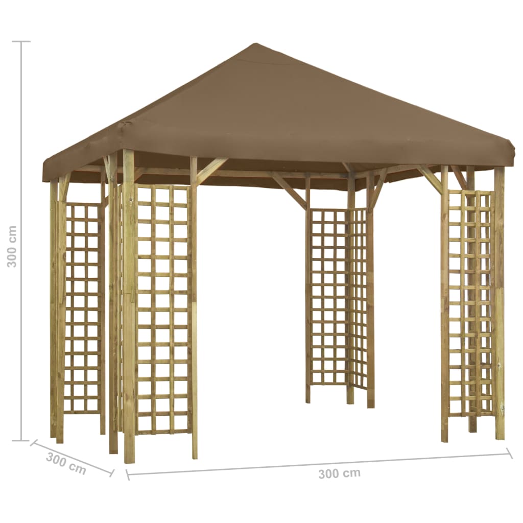 Pavillon 3 x 3 m Taupe