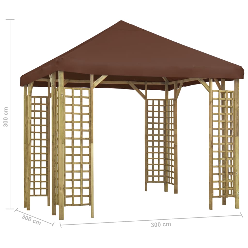 Pavillon 3 x 3 m Braun