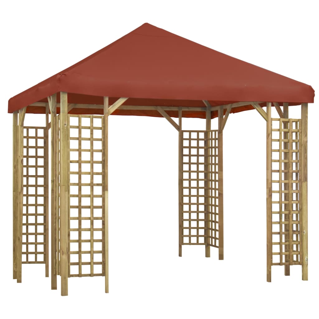 Pavillon 3 x 3 m Terrakottarot