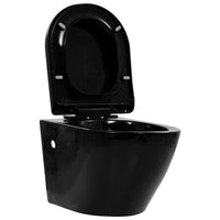 Thumbnail for Hänge-Toilette mit Unterputzspülkasten Keramik Schwarz