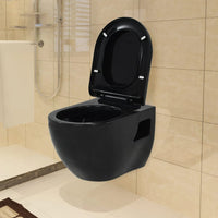 Thumbnail for Hänge-Toilette mit Unterputzspülkasten Keramik Schwarz