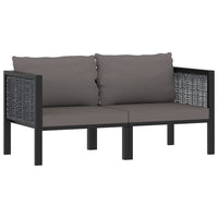 Thumbnail for 2-Sitzer-Sofa mit Auflage Anthrazit Poly Rattan