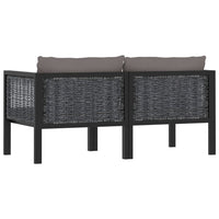 Thumbnail for 2-Sitzer-Sofa mit Auflage Anthrazit Poly Rattan
