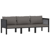 Thumbnail for 3-Sitzer-Sofa mit Auflage Anthrazit Poly Rattan