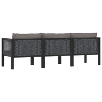 Thumbnail for 3-Sitzer-Sofa mit Auflage Anthrazit Poly Rattan