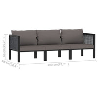Thumbnail for 3-Sitzer-Sofa mit Auflage Anthrazit Poly Rattan