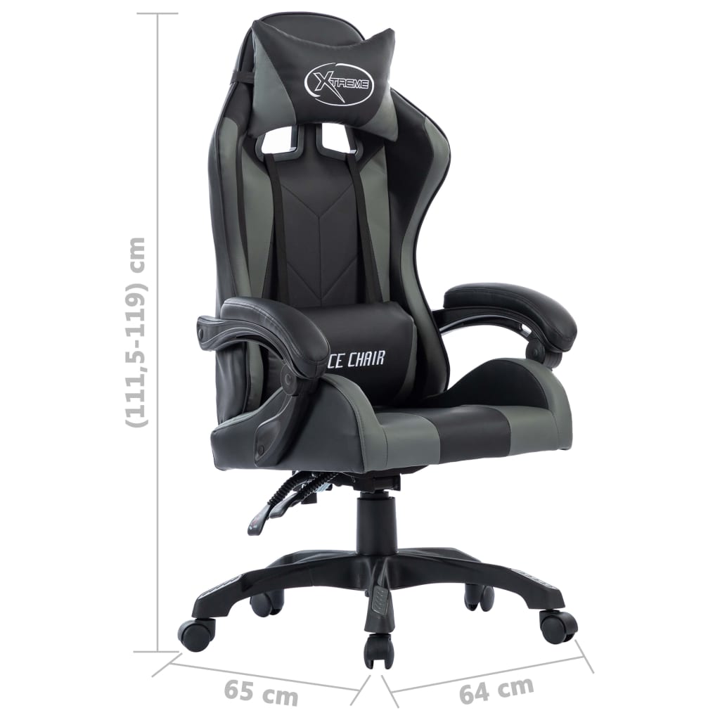 Gaming-Stuhl Grau Kunstleder