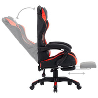Thumbnail for Gaming-Stuhl mit Fußstütze Rot und Schwarz Kunstleder