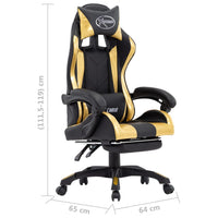 Thumbnail for Gaming-Stuhl mit Fußstütze Golden und Schwarz Kunstleder