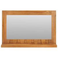 Thumbnail for Wandspiegel mit Regal 60×12×40 cm Teak Massivholz