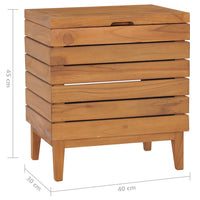 Thumbnail for Wäschekorb 40×30×45 cm Teak Massivholz