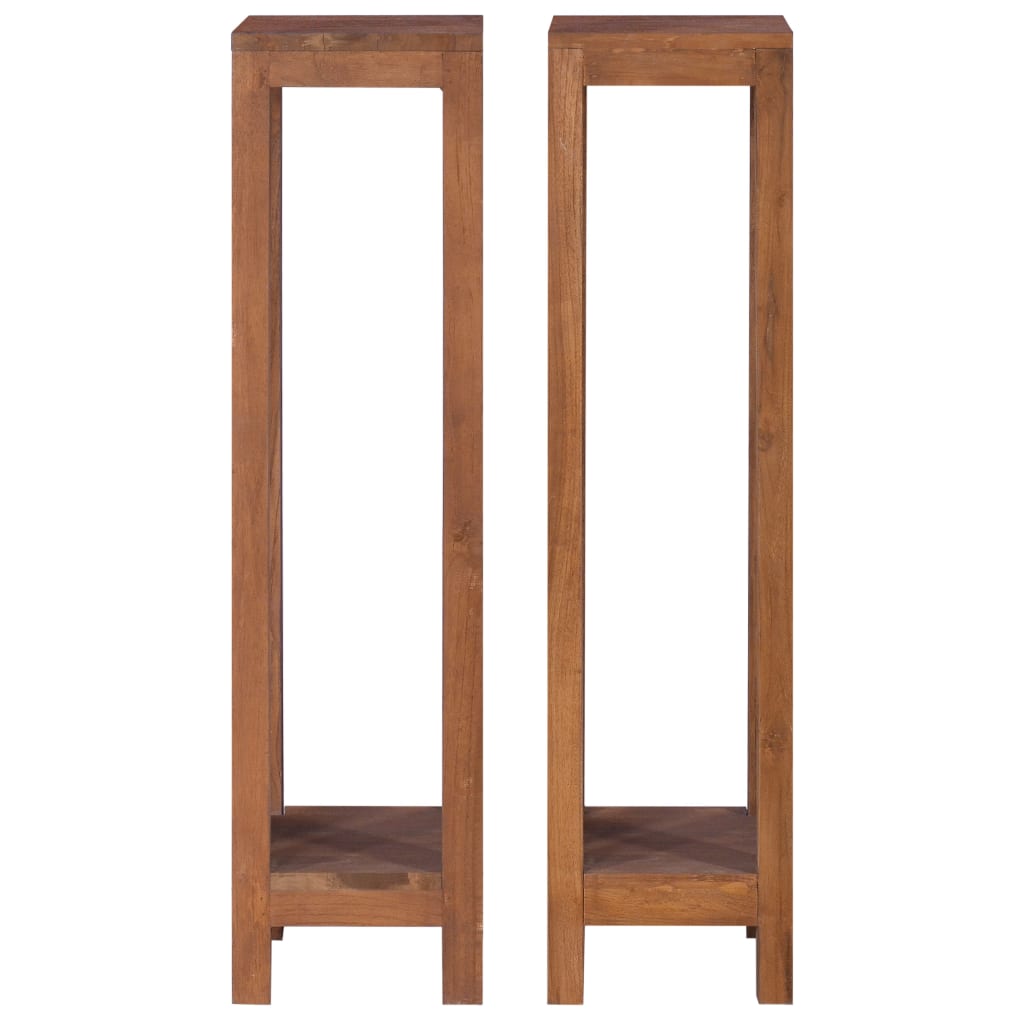 Pflanzenständer 2-tlg. 25x25x100 cm Teak Massivholz