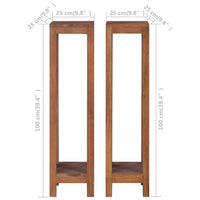 Thumbnail for Pflanzenständer 2-tlg. 25x25x100 cm Teak Massivholz