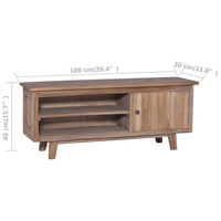 Thumbnail for TV-Schrank 100x30x40 cm Teak Massivholz