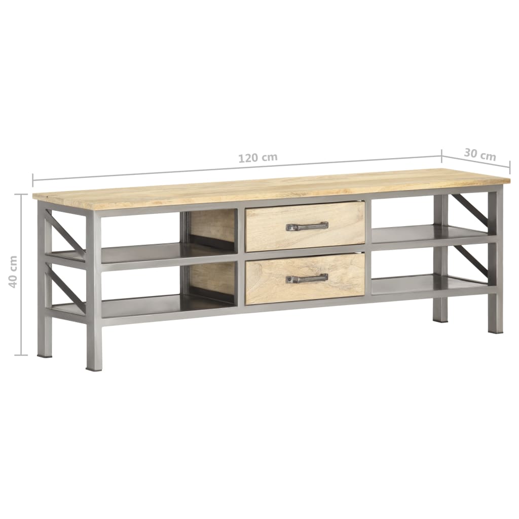 TV-Schrank 120 x 30 x 40 cm Massivholz Mango
