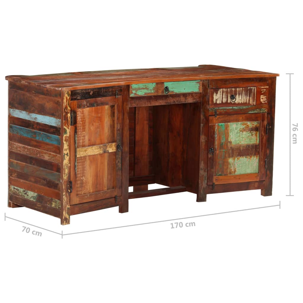 Schreibtisch 170 x 70 x 76 cm Recyceltes Massivholz