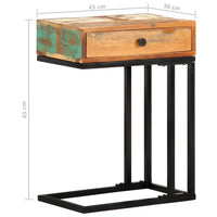 Thumbnail for Beistelltisch U-Form 45x30x61 cm Recyceltes Massivholz