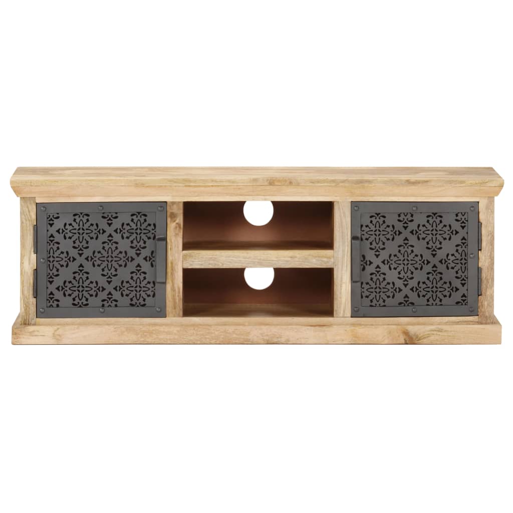 TV-Schrank mit Stahltüren 120x30x40 cm Mango Massivholz