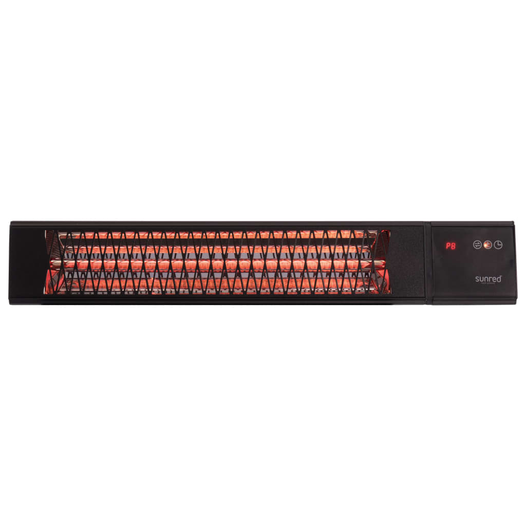 Sunred Wandheizstrahler Royal Diamond Rotgold-Karbon 2500W Schwarz