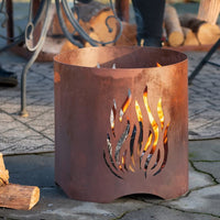 Thumbnail for RedFire Handgefertigte Feuerstelle Kiruna Rostbraun Stahl