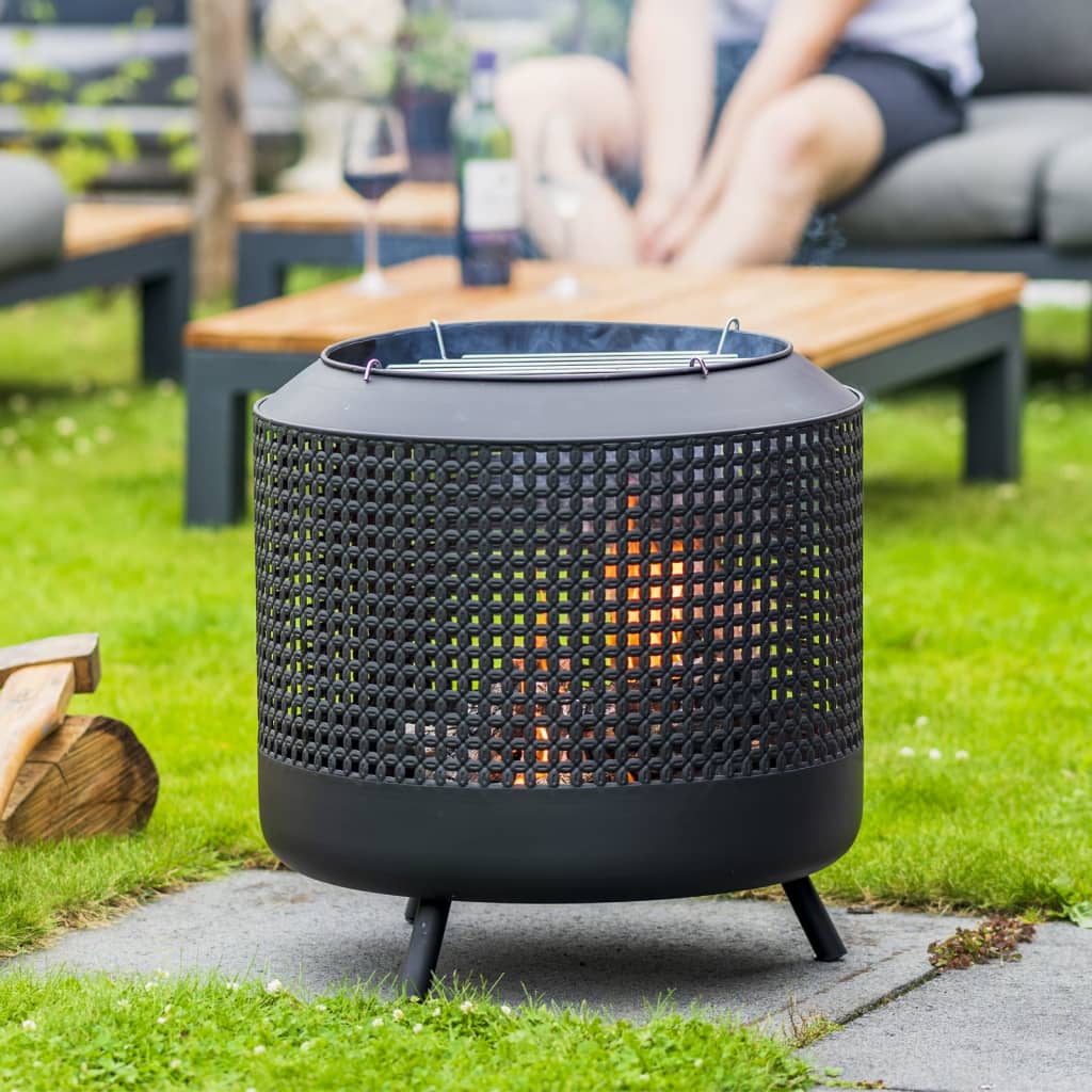 RedFire Feuerkorb mit Grill Midland Schwarz