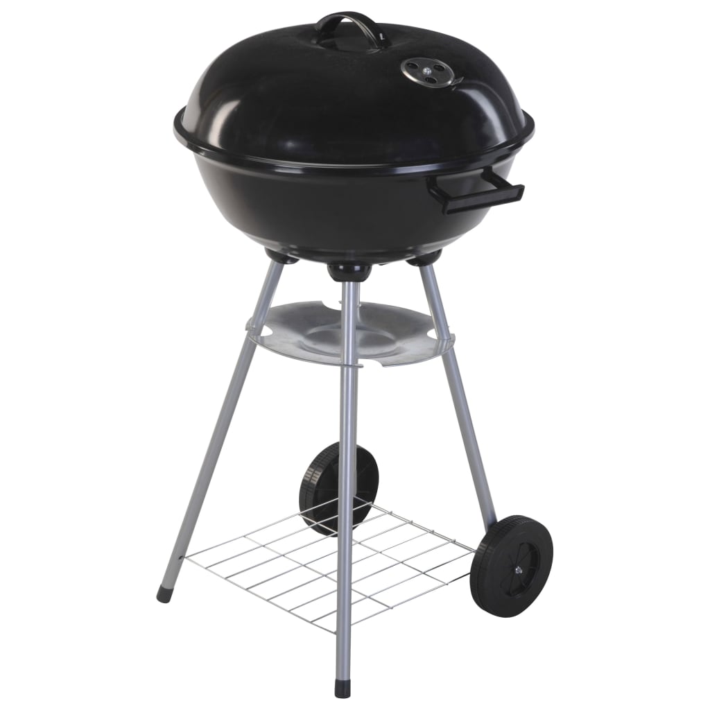 ProGarden Kugelgrill auf Rädern 46 cm Schwarz