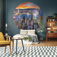 Thumbnail for WallArt Fototapete Skyline by Night Rund 142,5 cm